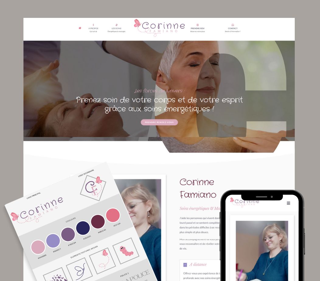 Réalisation du site de Corinne Famiano - labellame par ozez percer